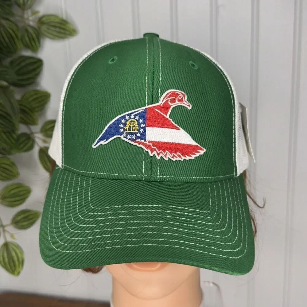 Richardson 112 GA Georgia Woodie Adjustable Snap Trucker Hat Cap Outdoor Green